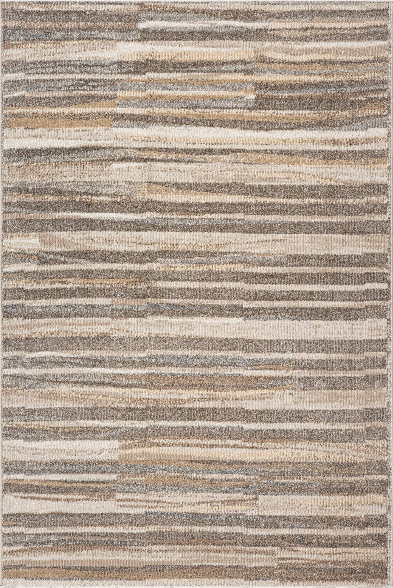 Nuloom Rustic Striped Washable Area Rug 6' 7" x 9' Brown