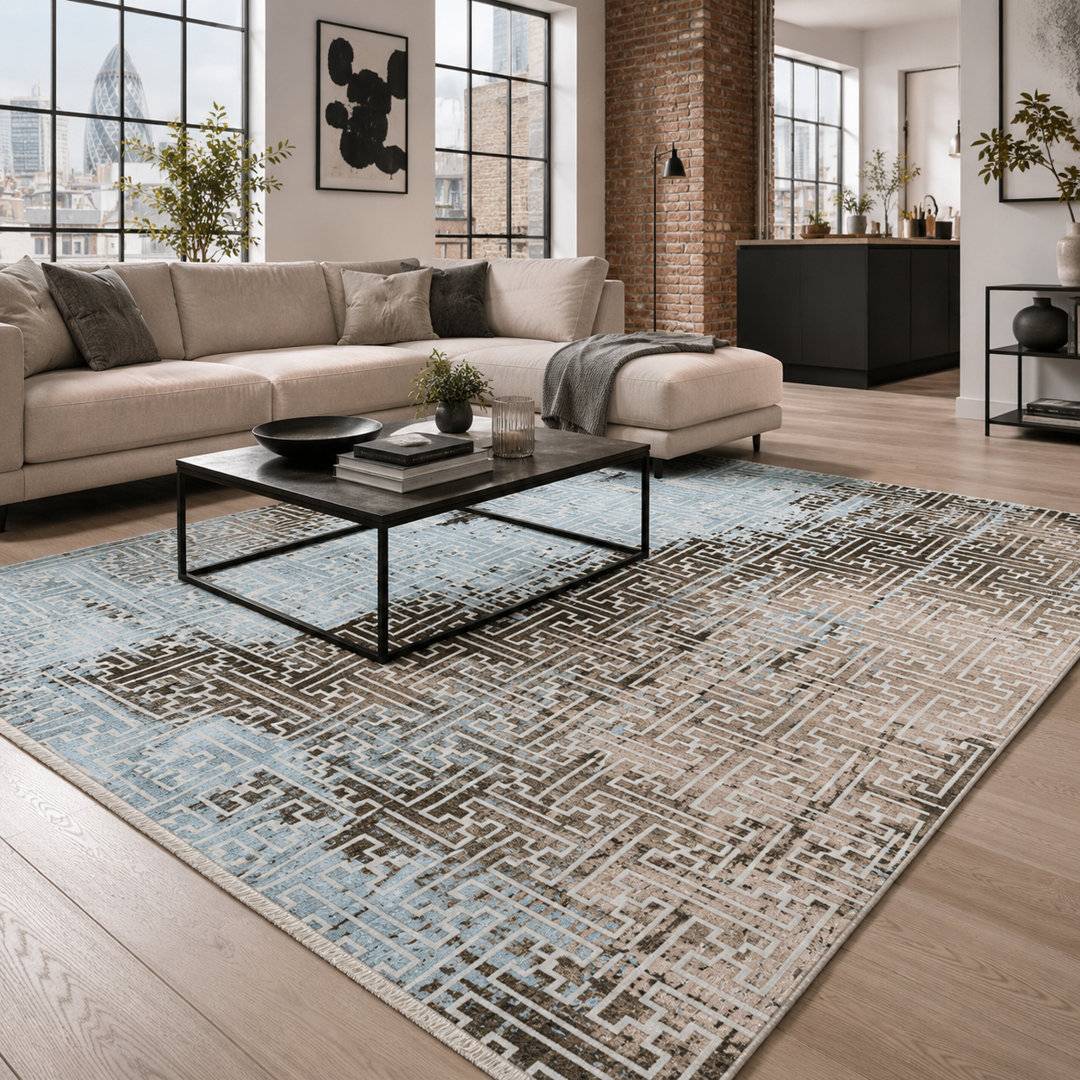 Brayden Studio Area Rug Blue cm