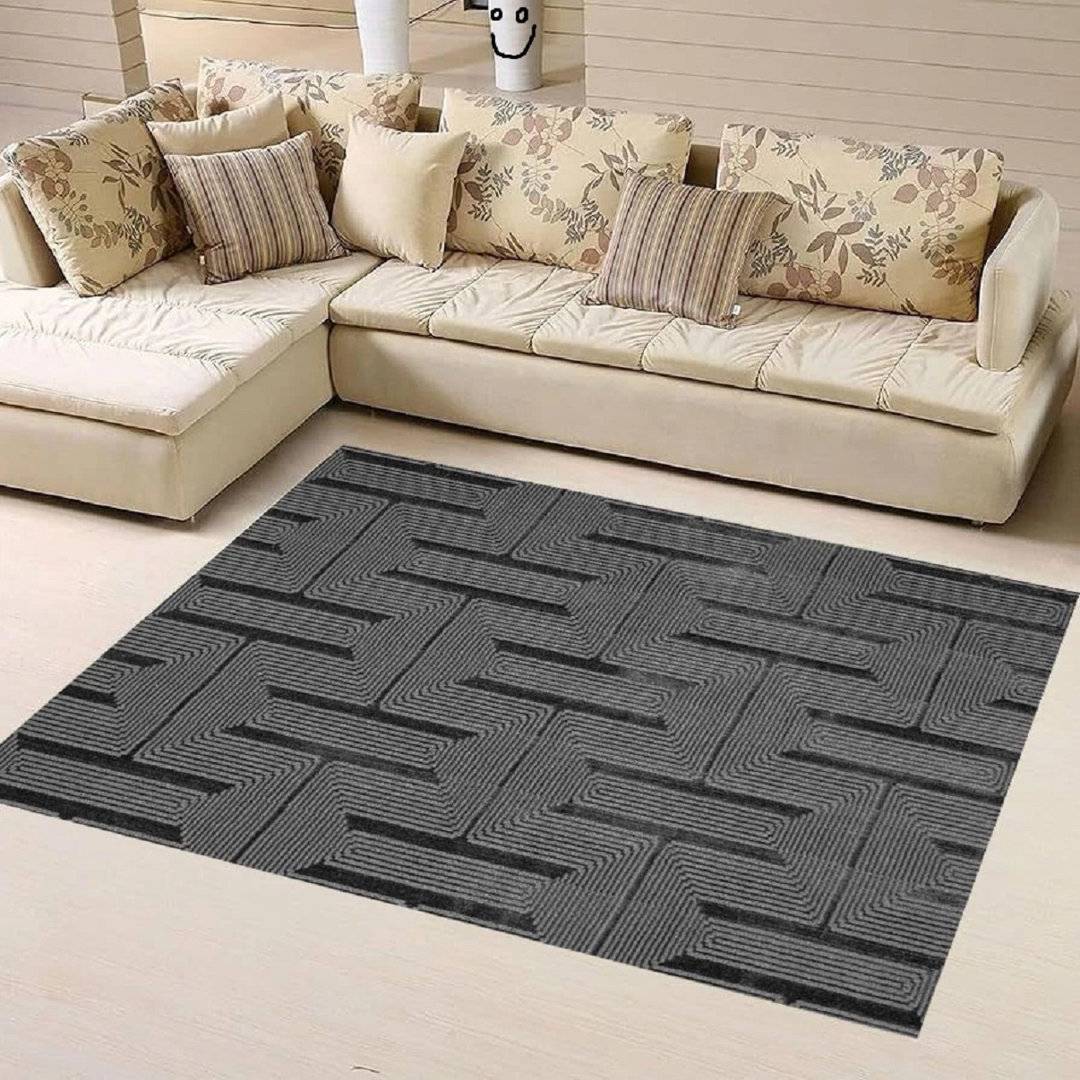 Brayden Studio Geometric Area Rug Grey cm