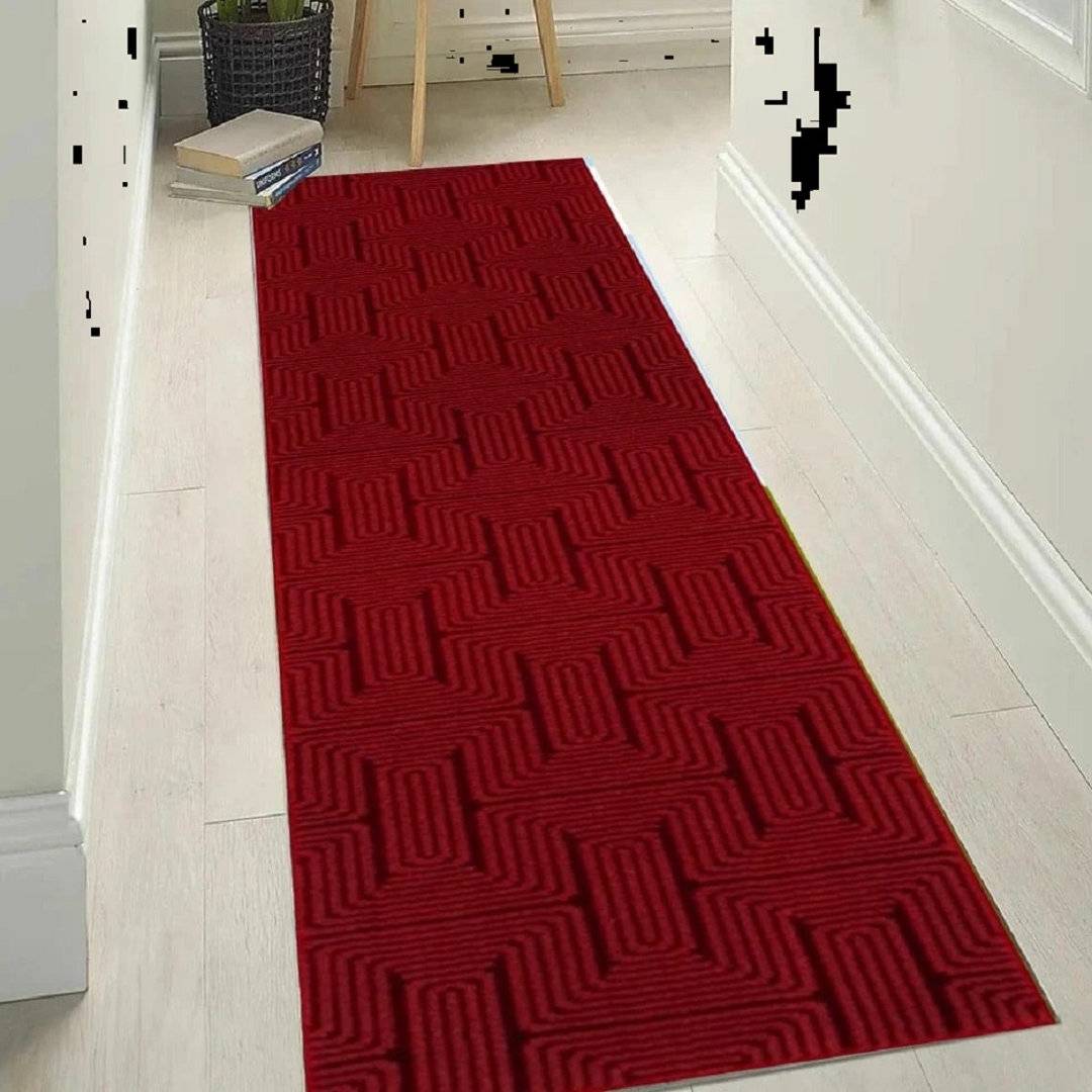 Brayden Studio Geometric Area Rug Red cm