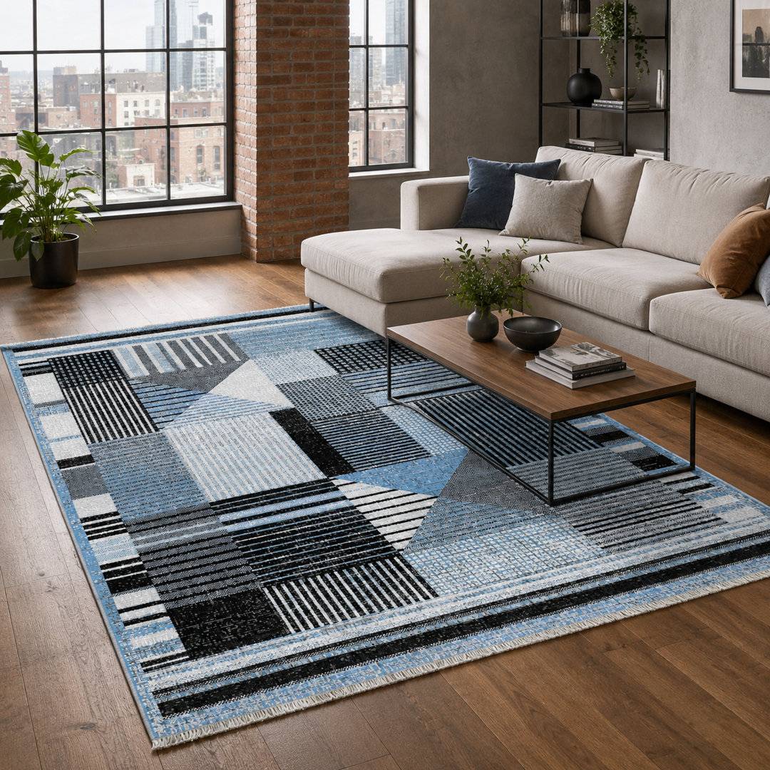 Brayden Studio Area Rug Blue cm