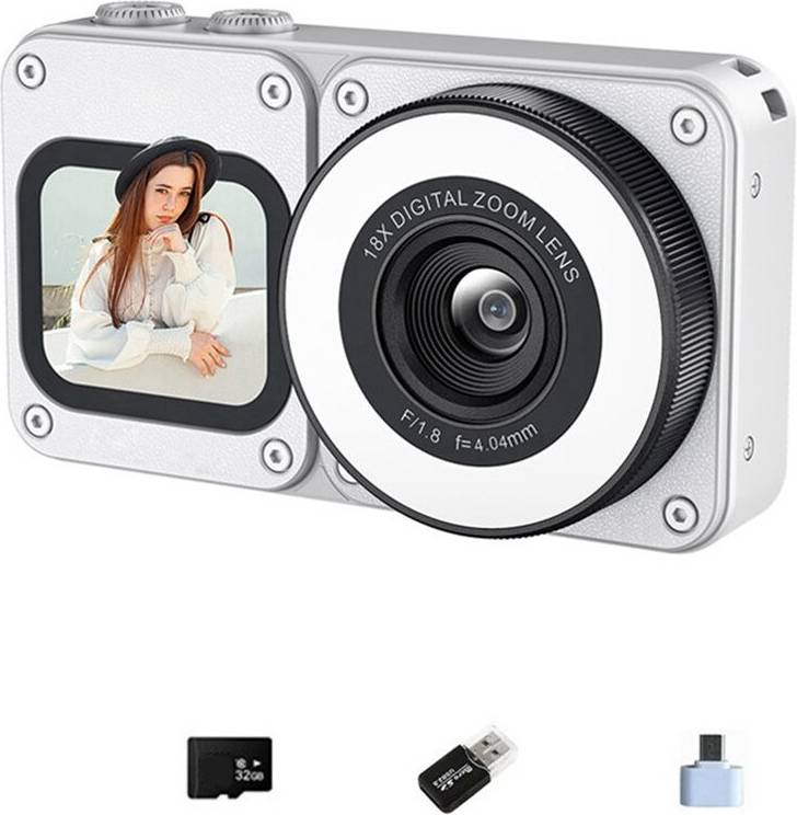 Compact digital camera Compact Dual-Screen Digital Camera 4K