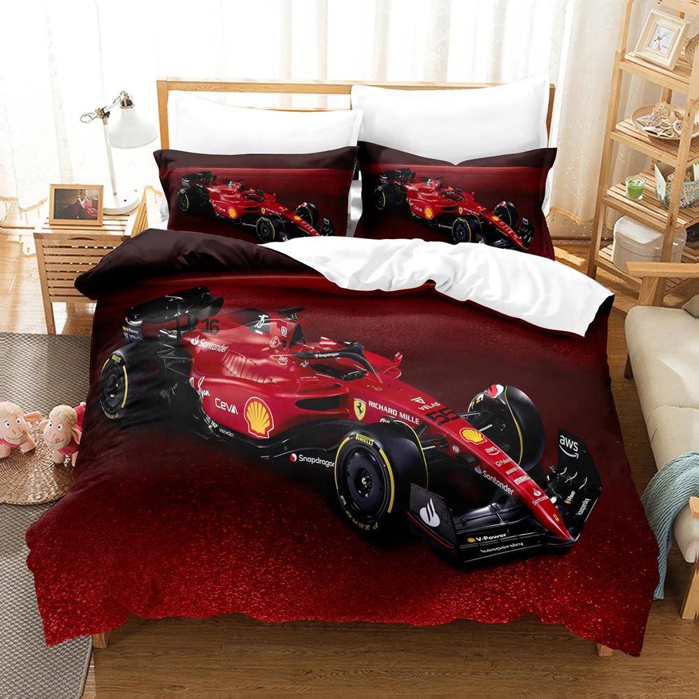 3D Kids Racing Car Bedding Set