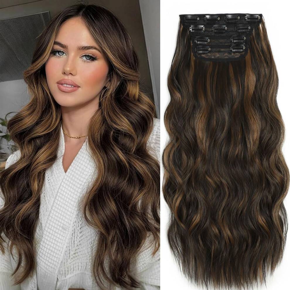 Hair extensions Balayage Clip In Hair Extensions 24 Inch 4PCS