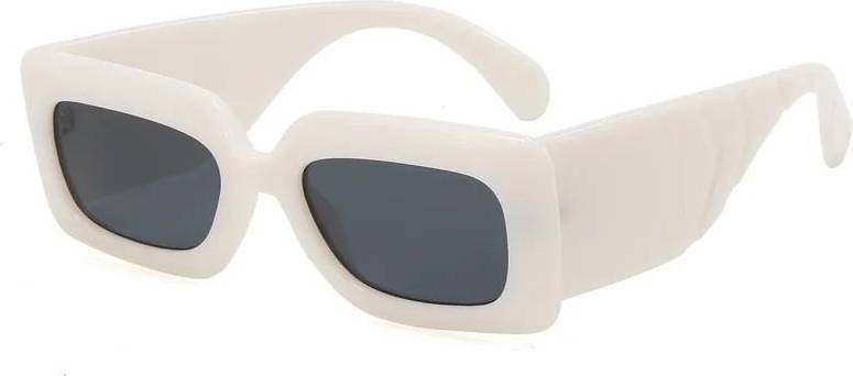 Yiran Rectangular Sun Glasses Men Ladies Snake Pattern White