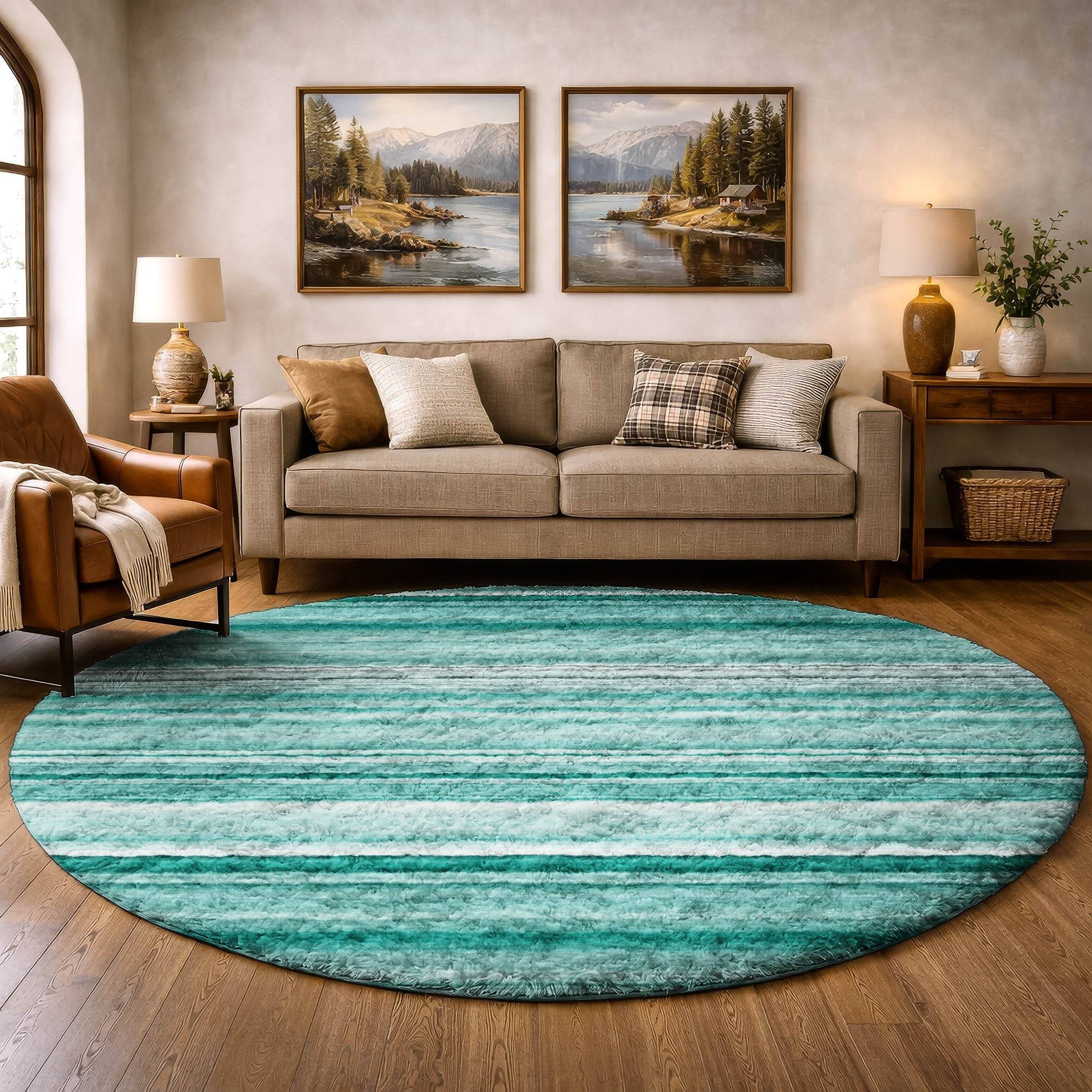 Addison Rugs Premium Washable Super Soft Ombre Stripe Dream Shag Rug