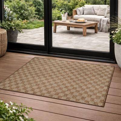World Rug Gallery Checkered Indoor Outdoor