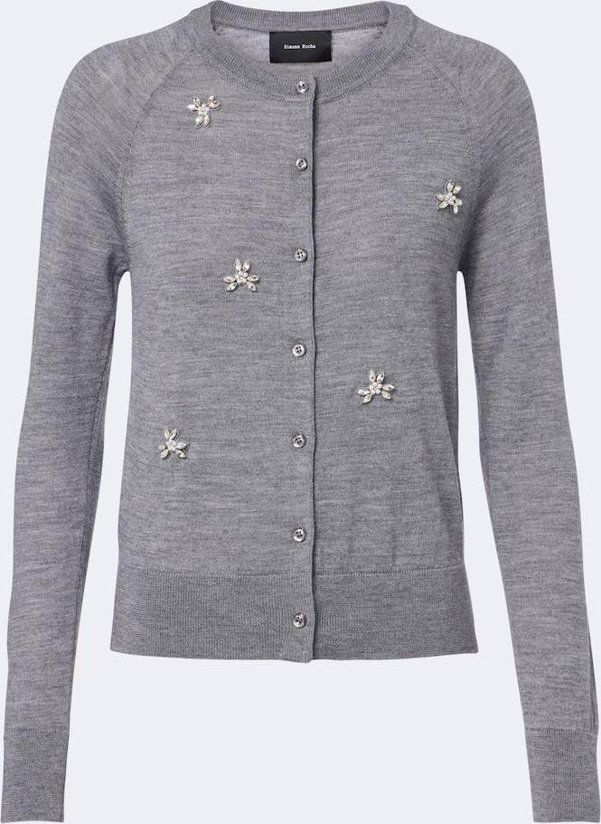 Simone Rocha Embellished Wool Silk Cardigan - Grey