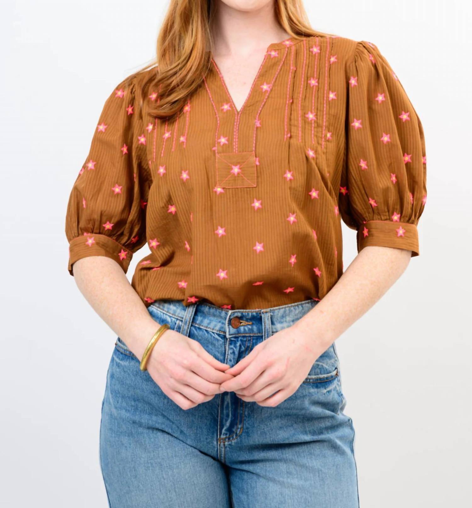 Fallon Top In Rust - Multi