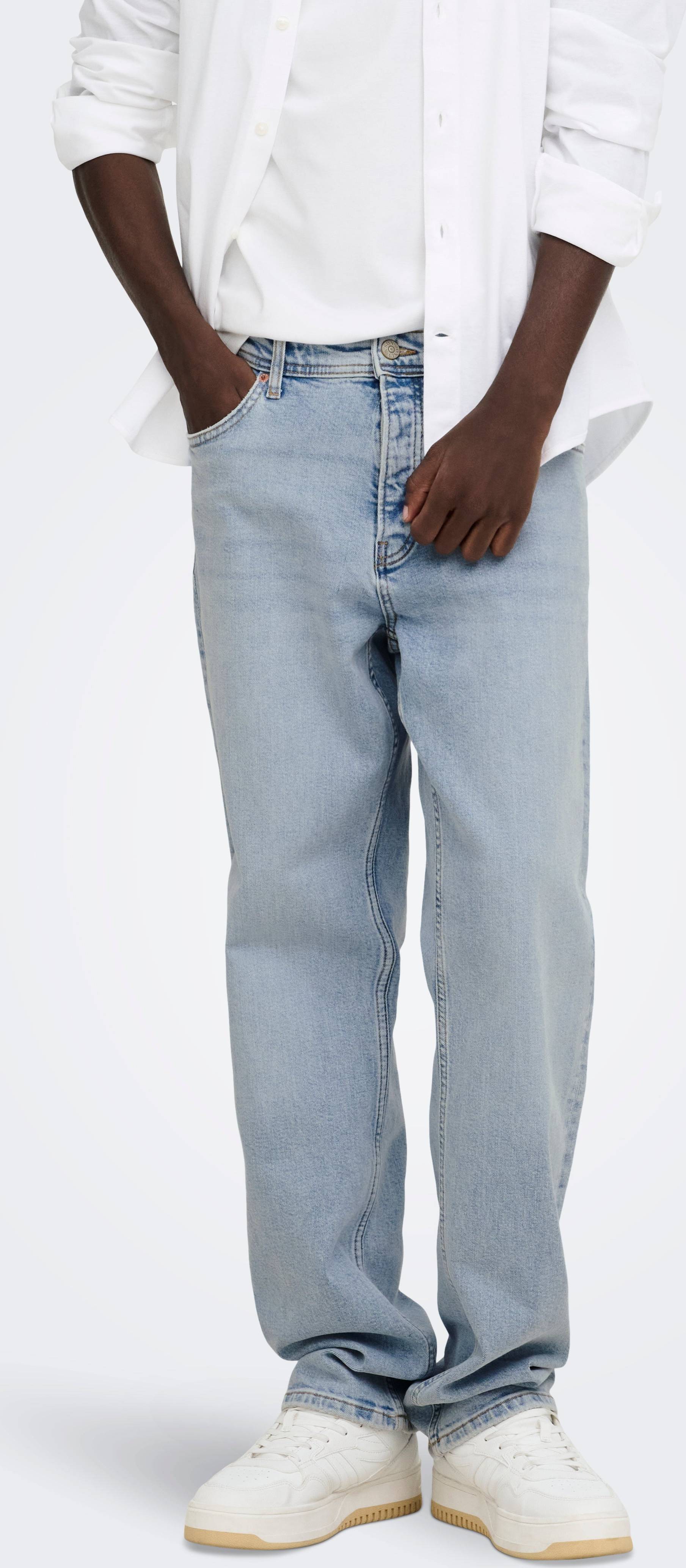 Only & Sons Mid Rise Straight Fit Jeans
