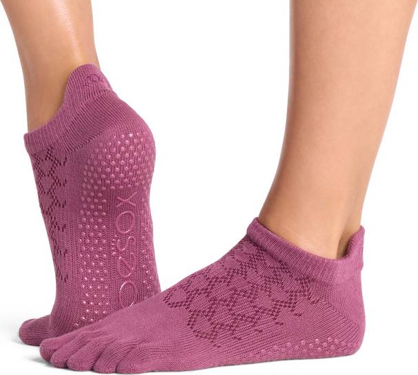 ToeSox Full Toe Low Rise Grip - Bordeaux