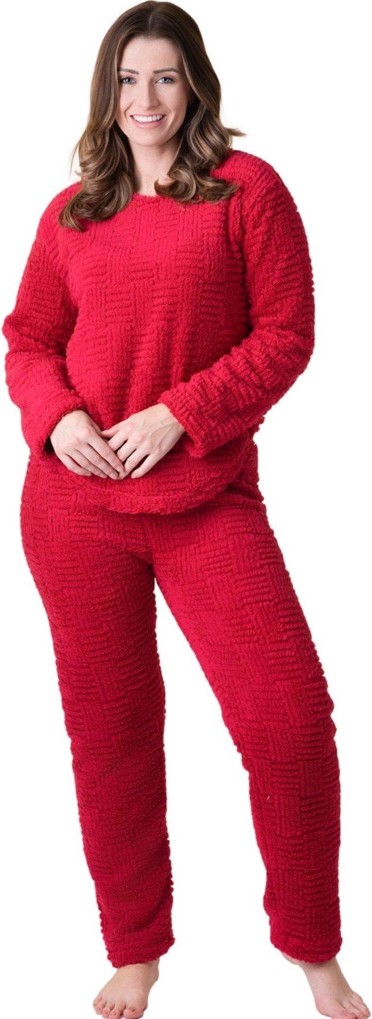 Camille Supersoft Textured Fleece Pyjamas With Woven Pattern Rope Detailing