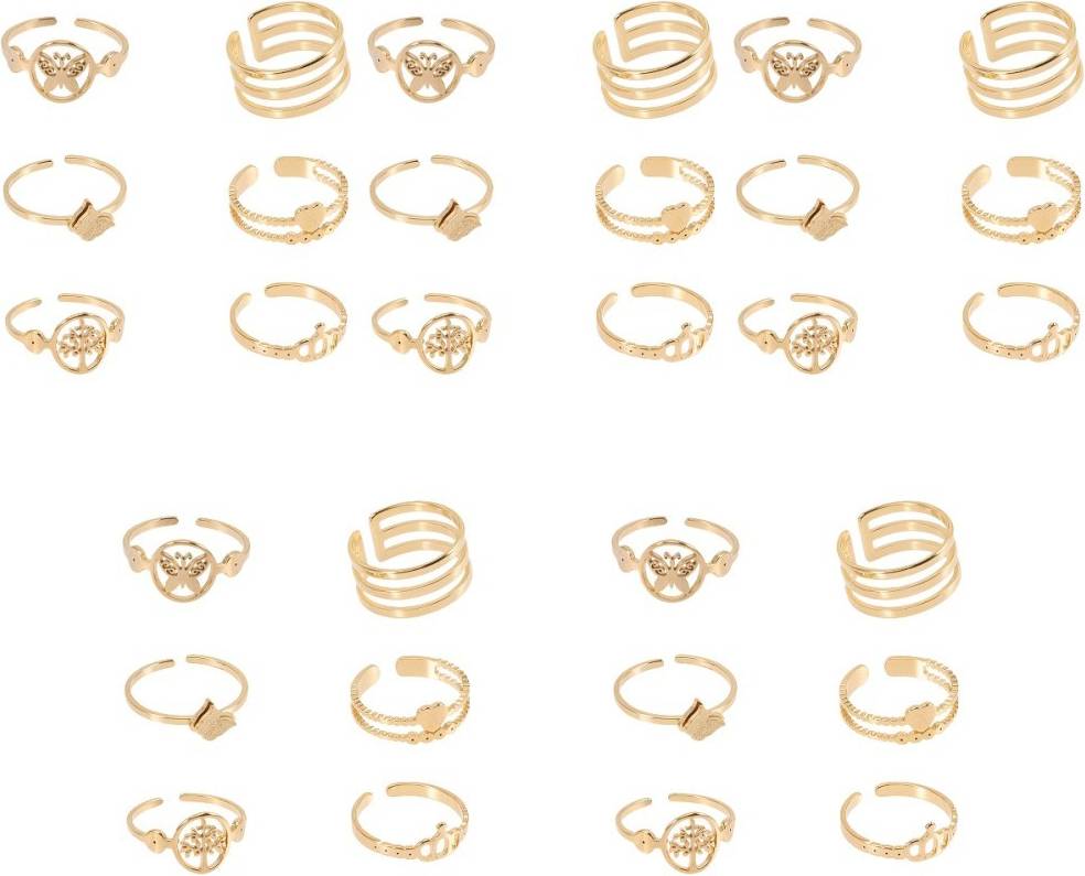 Golden Adjustable Titanium Steel Rings Durable Finger Jewelry
