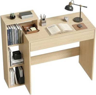 Homcom Computer Desk With 3 Open Shelves Writing Desk