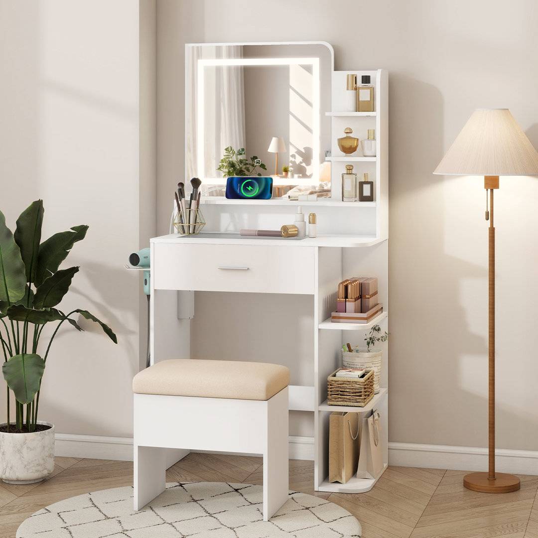 Metro Lane LED Mirror Dressing Table Set Dressing Table 36x70cm