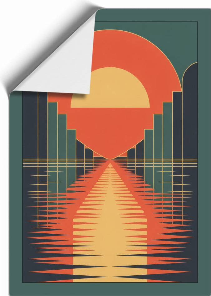 Sunset Geometry Modern Framed Print 29.7 x 21.0 cm