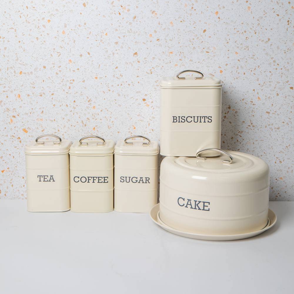 KitchenCraft 5pc Antique Cream Kitchen Storage Set Kitchen Storage 5pcs