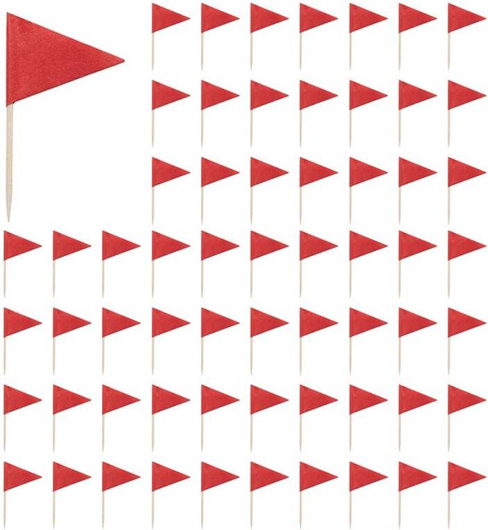 Solid Red Toothpick Flags 300 Pcs