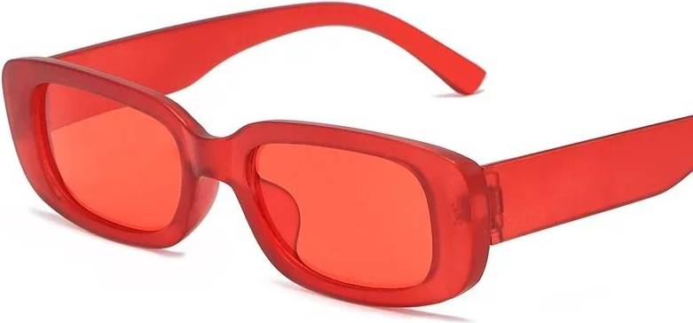 Rectangular Sunglasses - Red