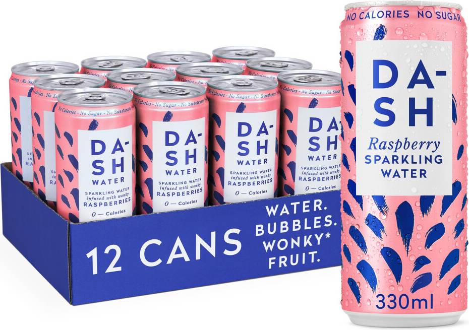 Dash Water Raspberry Flavoured Sparkling Spring 12 x 330 ml