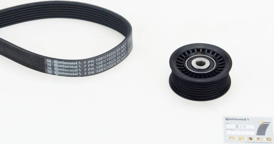 Contitech 7PK1051 Elast K1 V-Ribbed Belt Set