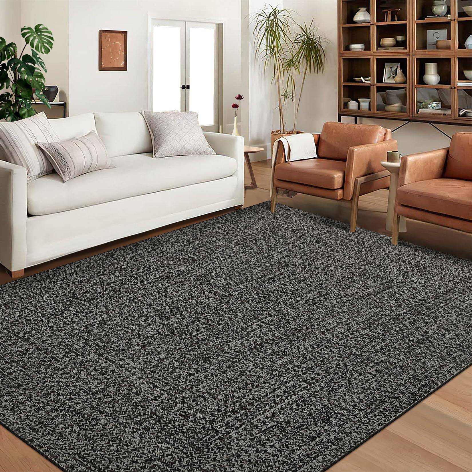 Garvee Washable Area Rug 4x6 Modern Braided Print Multicolor