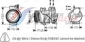 AVA MCK008 Kompressor PAG 46 R134a