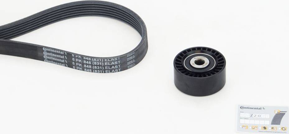 Contitech V-Ribbed Belt Set 6PK848 Elast K1