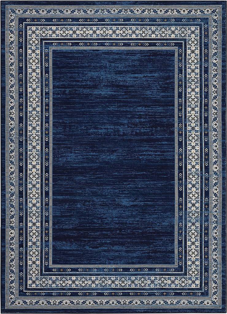 Brambly Cottage Rectangle Striped Area Rug Blue cm
