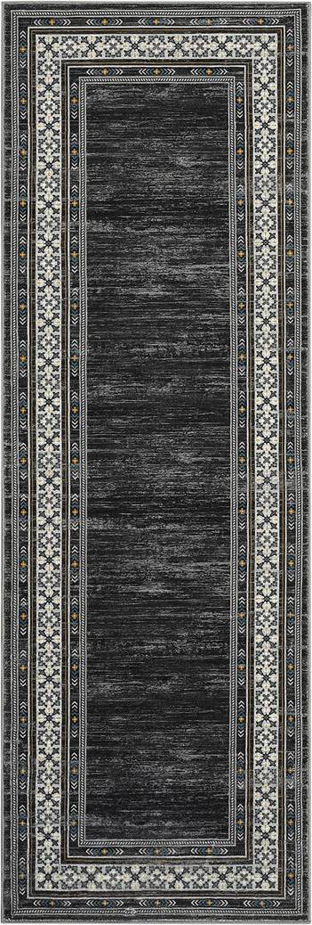 Brambly Cottage Rectangle Striped Area Rug Black cm