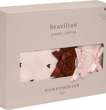 Hunkemöller Multipack Bomulls Braziliantrosor Rosa