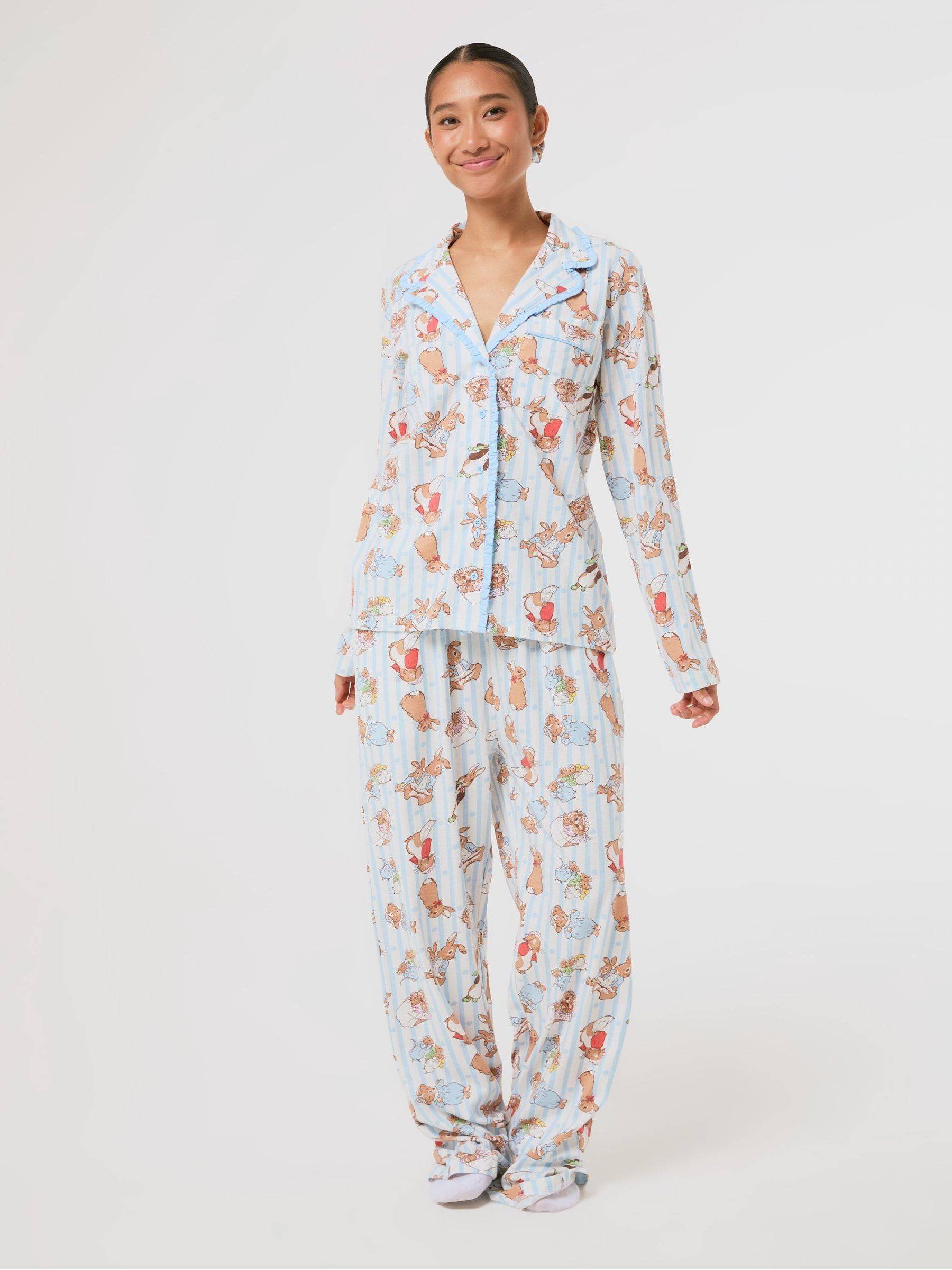 White Peter Rabbit Stripe Pyjamas Set with Scrunchie