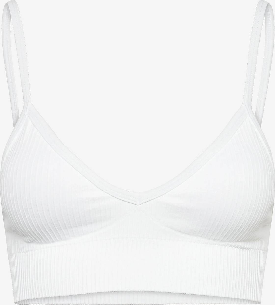 aim'n Ribbed Seamless Deep Cut Bra - White