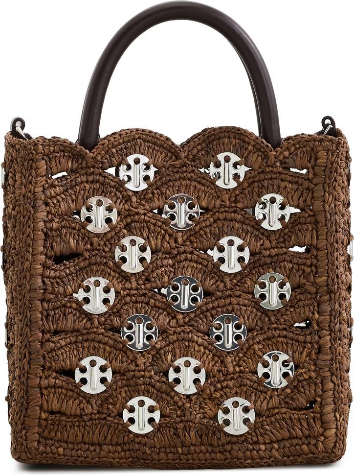Rabanne 1969 Disc Raffia Tote Tasker - Brun