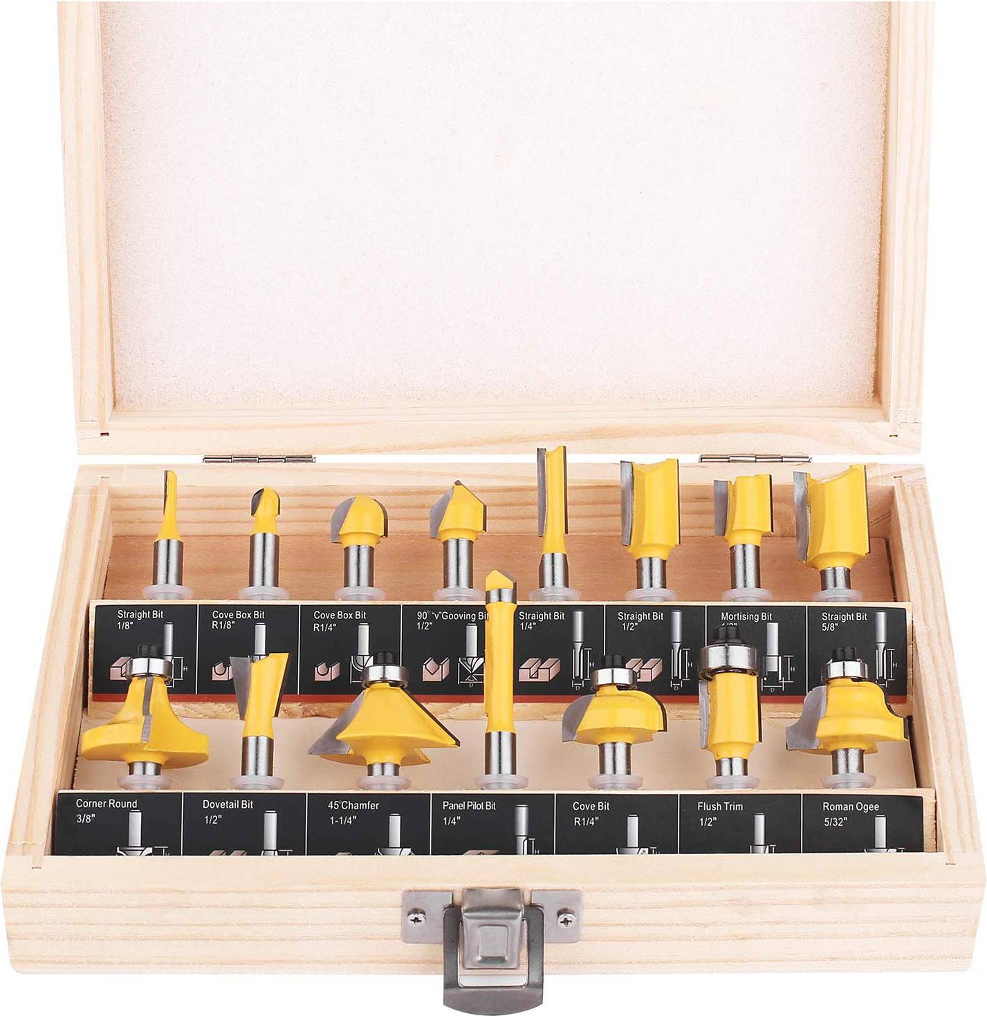 Router bit set Lowe's 15 Piece 1/4 Shank Router Bit Set