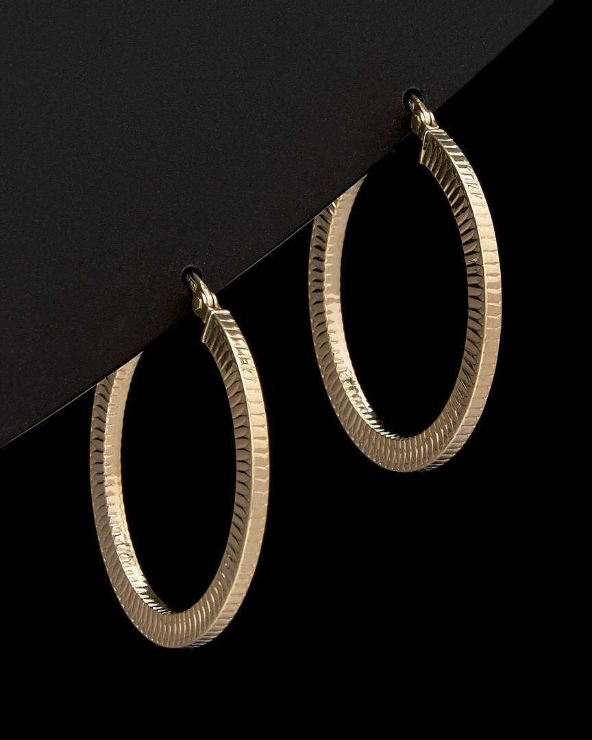 Italian Gold Textured Round Hoops