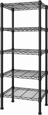 Muscle Rack 5-Tier Black Wire Shelving Unit Pack 2