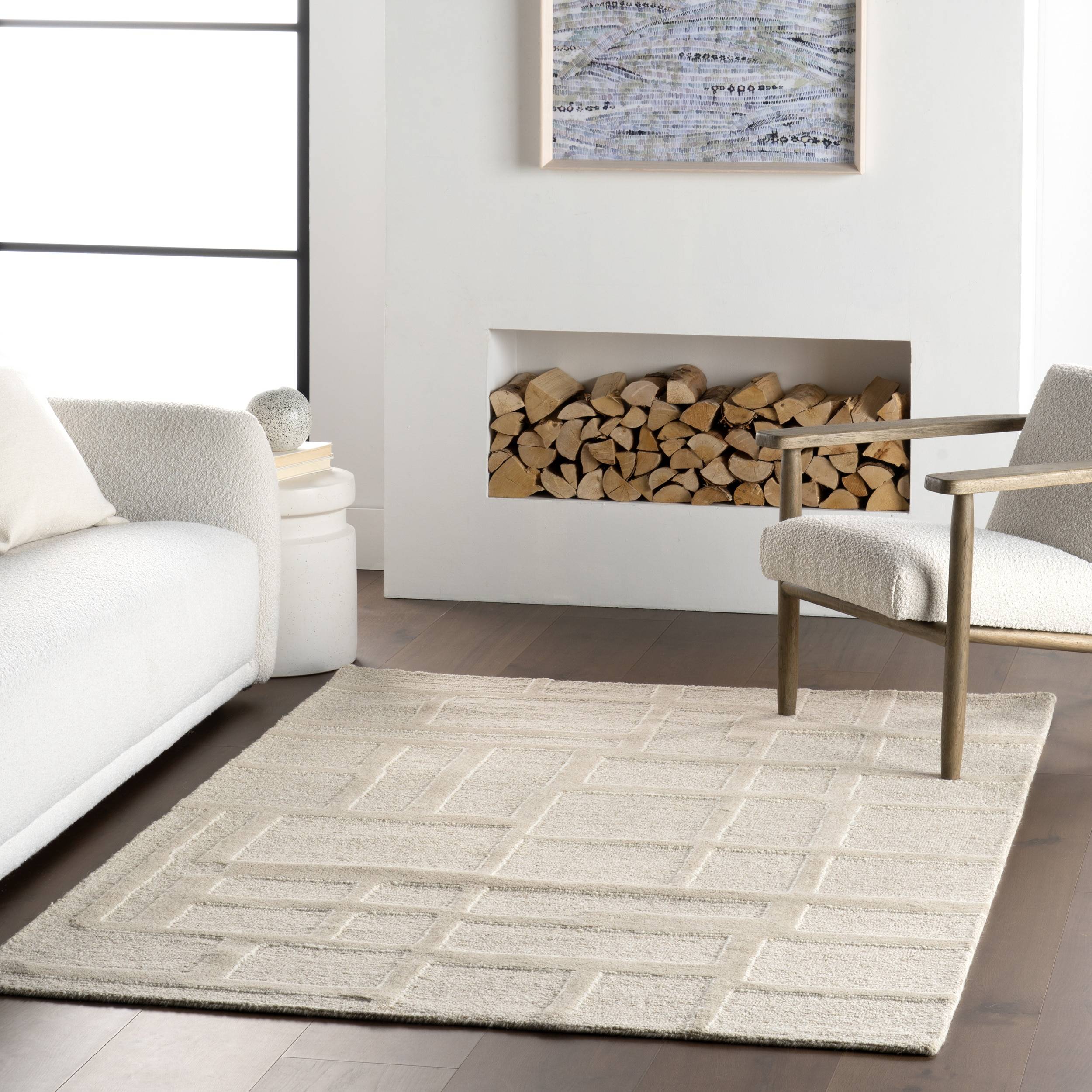 Nuloom Aerith Contemporary Geometric Area Rug 9' x 12' Beige