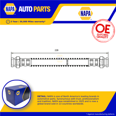 Napa Brake Hose Rear Left Right Inner