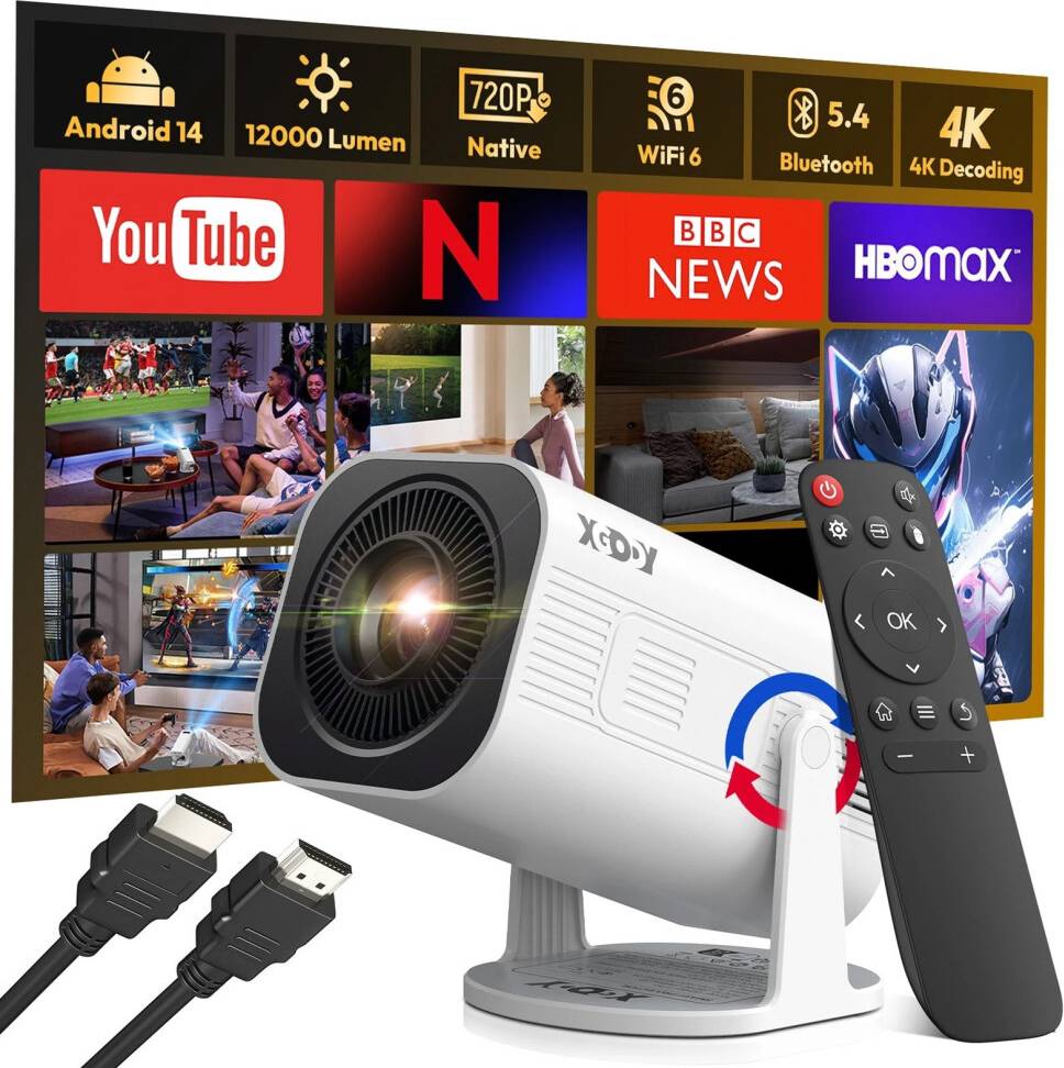 Xgody 4K Android Projector Smart WiFi