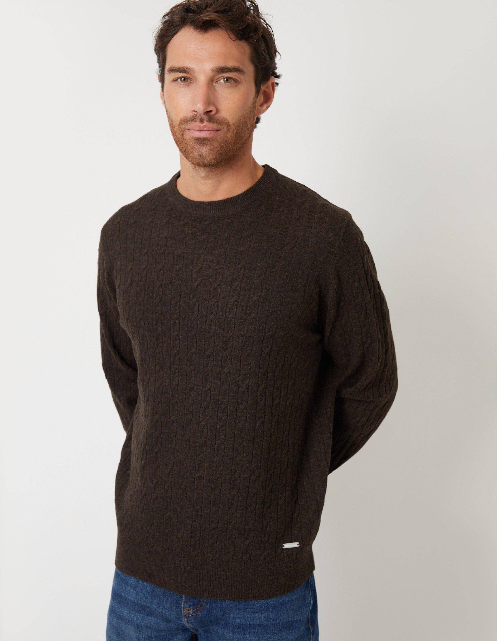 Wildcroft Cable Crew Knit Jumper - Java