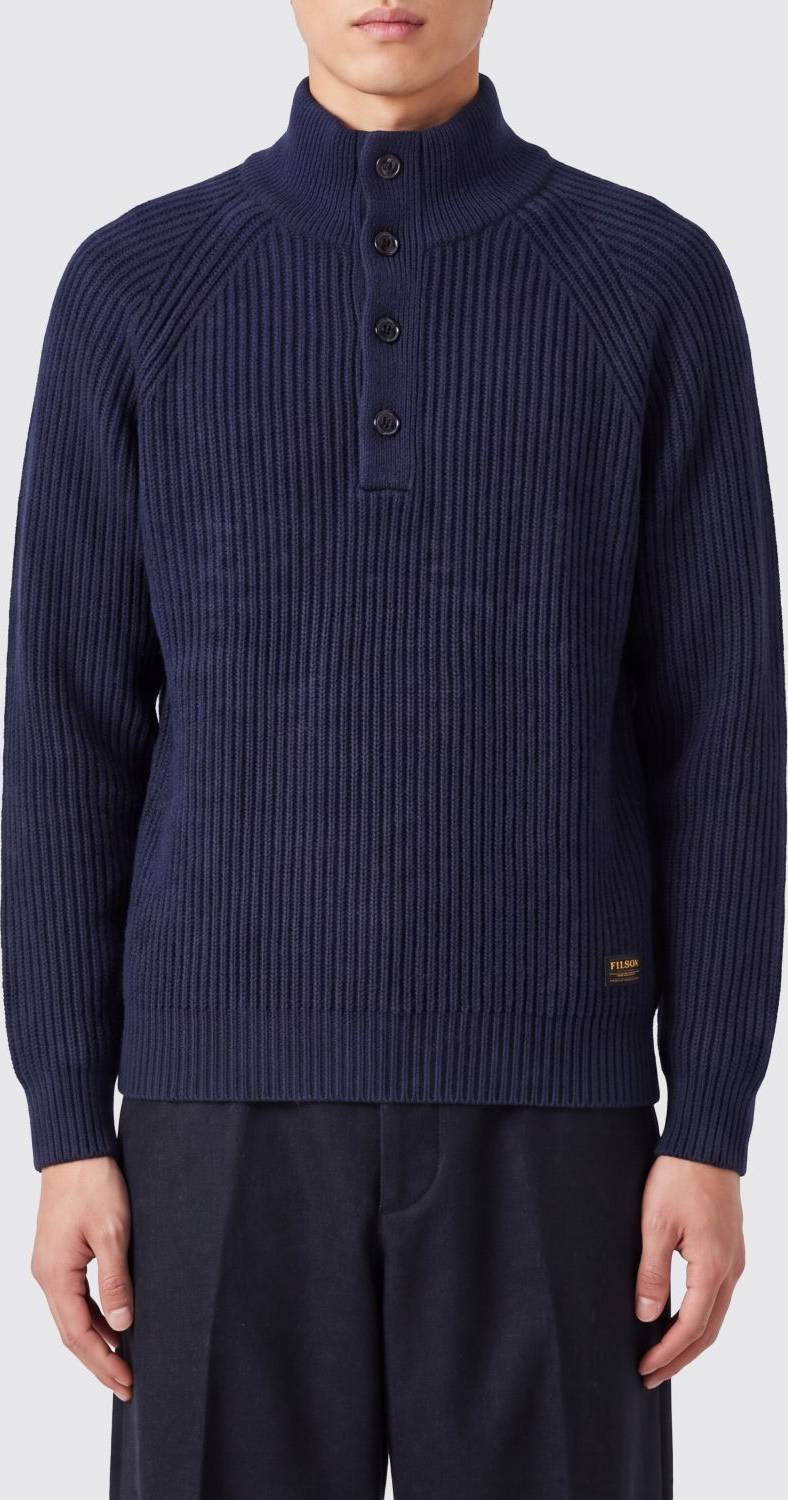 Filson Ribbed Wool Roll Neck with Neck Buttons