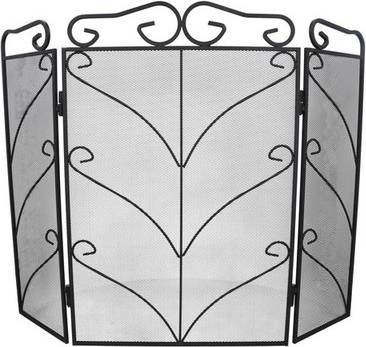 AB Tools Black 3 Panel Fire Screen Guard Protector