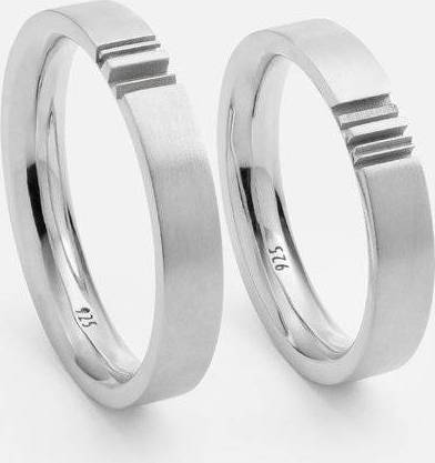 Myka Matching Initial Rings - Silver