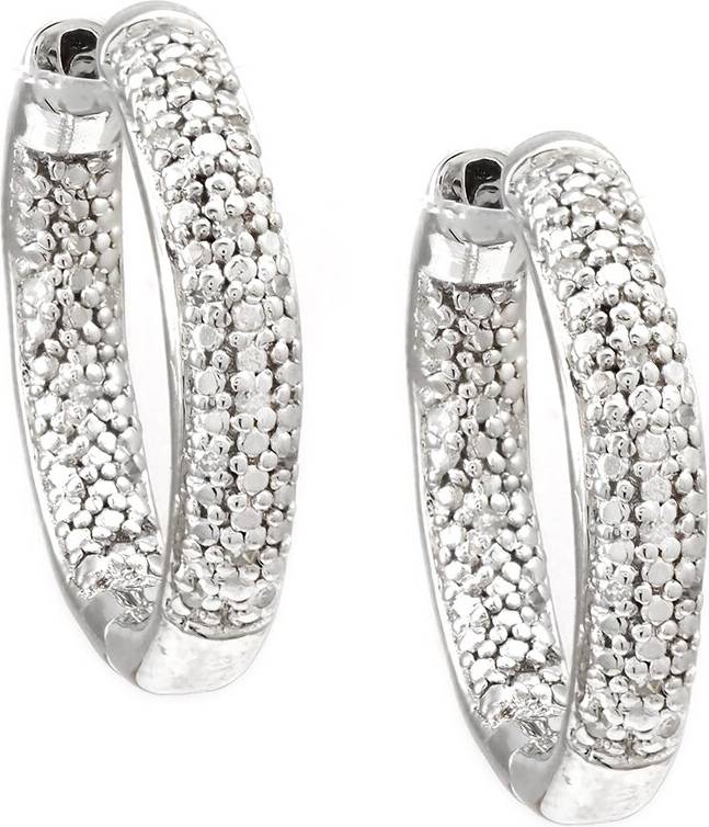 Diamond Select Cuts In Out Hoops Silver