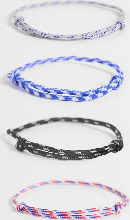 ASOS DESIGN 4 Pack Rope Puller Bracelet Multi