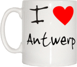 TeeTreeDesigns I Love Heart Antwerp Mug