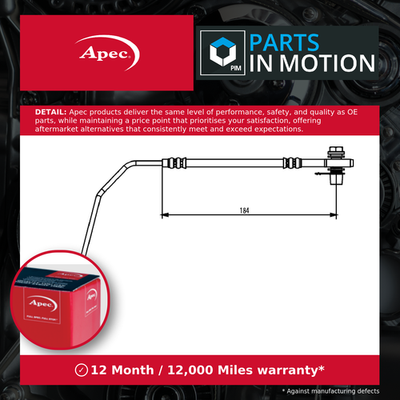 APEC Brake Hose Rear Outer Left Hos3872