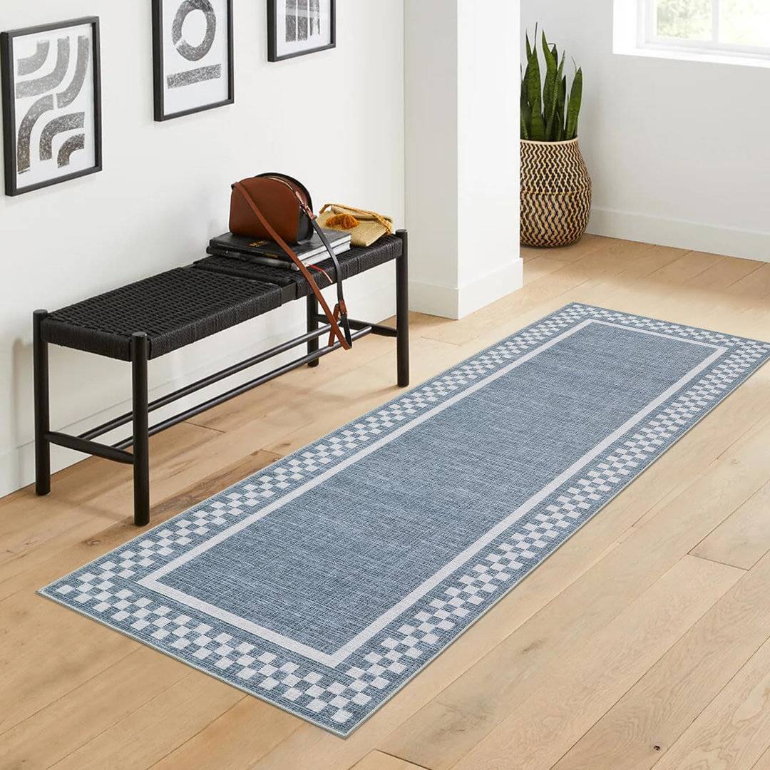 Brayden Studio Rectangle Striped Area Rug Blue cm