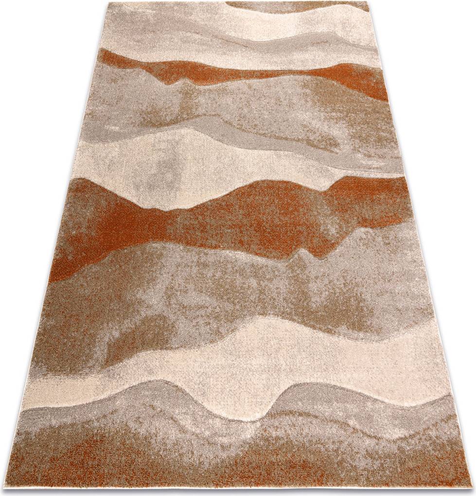 Brayden Studio Catalino Rectangle Abstract Area Rug Beige, Brown cm